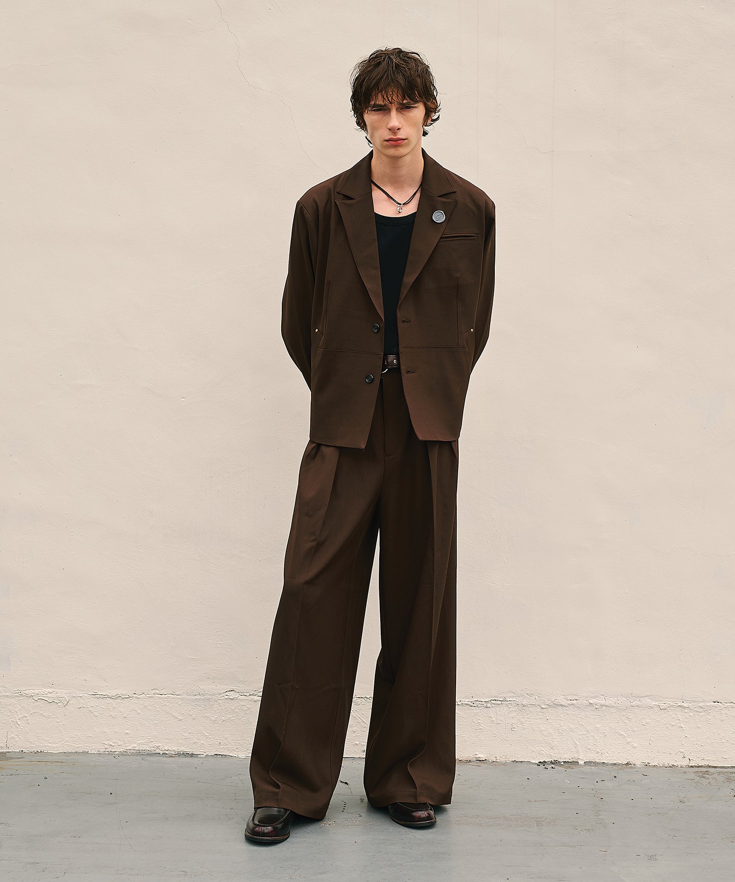 Riveted Single Short Jacket （Brown）