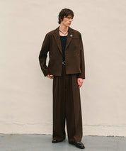 Riveted Baggy Slacks （Brown）