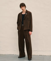 Riveted Single Short Jacket （Brown）