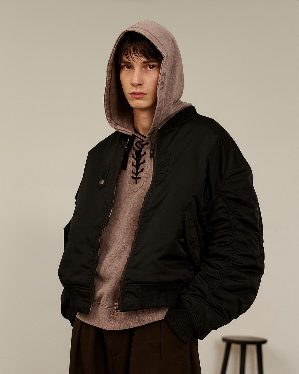 Back Line Zip MA-1（Black)