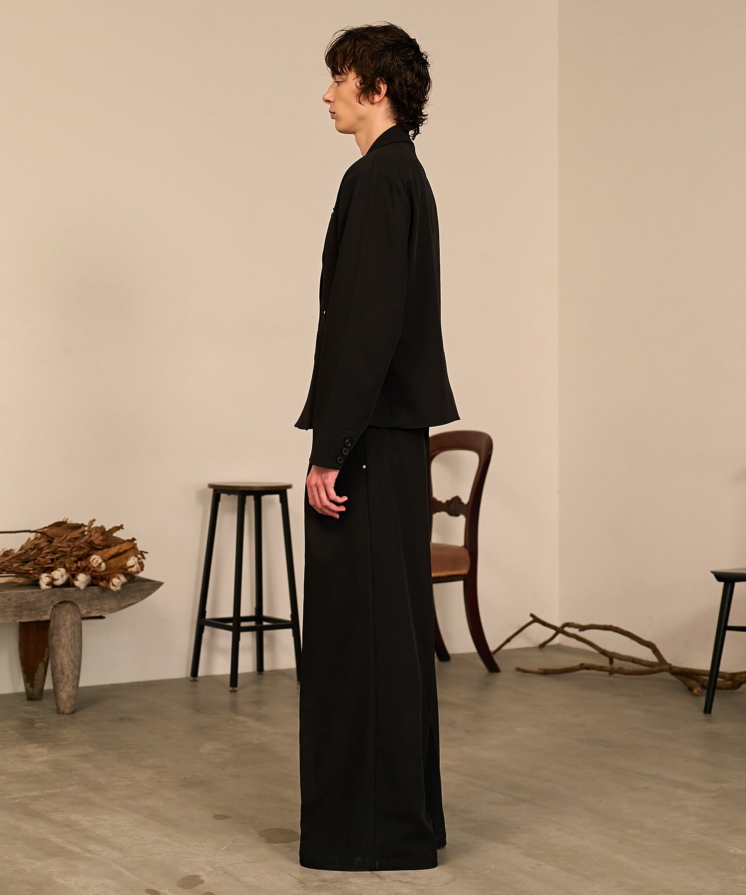 Riveted Baggy Slacks （Black）