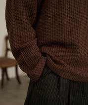 Thermal Texture Henley Top（Brown）