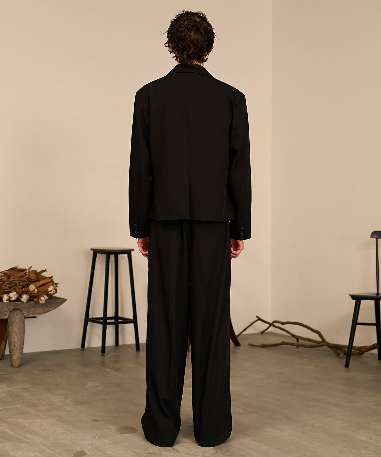 Riveted Baggy Slacks （Black）