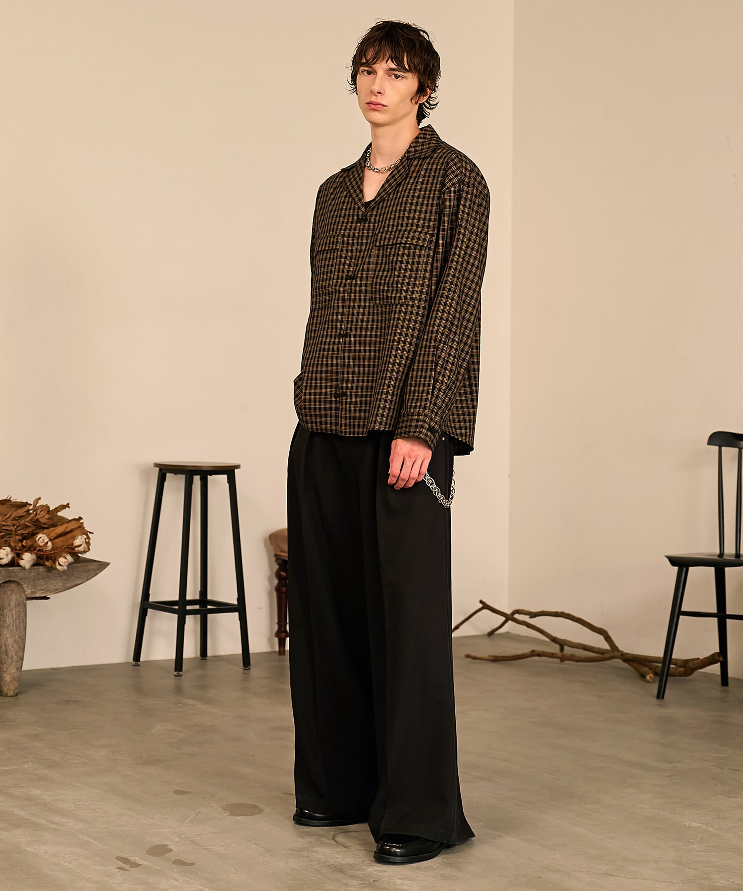 Riveted Baggy Slacks （Black）