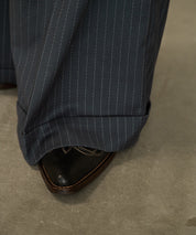 Striped Belted Baggy Slacks （Gray）
