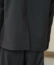 Striped Double-Breasted Jacket （Gray）