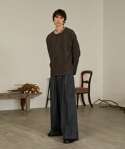 Thermal Texture Henley Top（Gray）