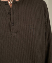 Thermal Texture Henley Top（Gray）