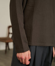 Thermal Texture Henley Top（Gray）