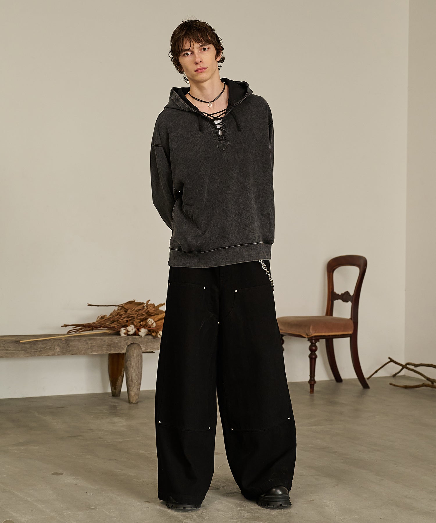 Washed Deck Hoodie (Gray)