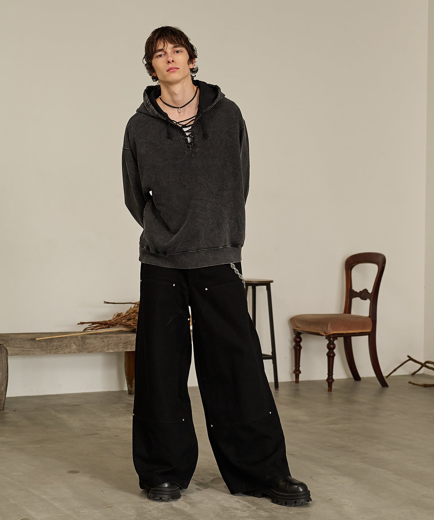 Washed Deck Hoodie (Gray)