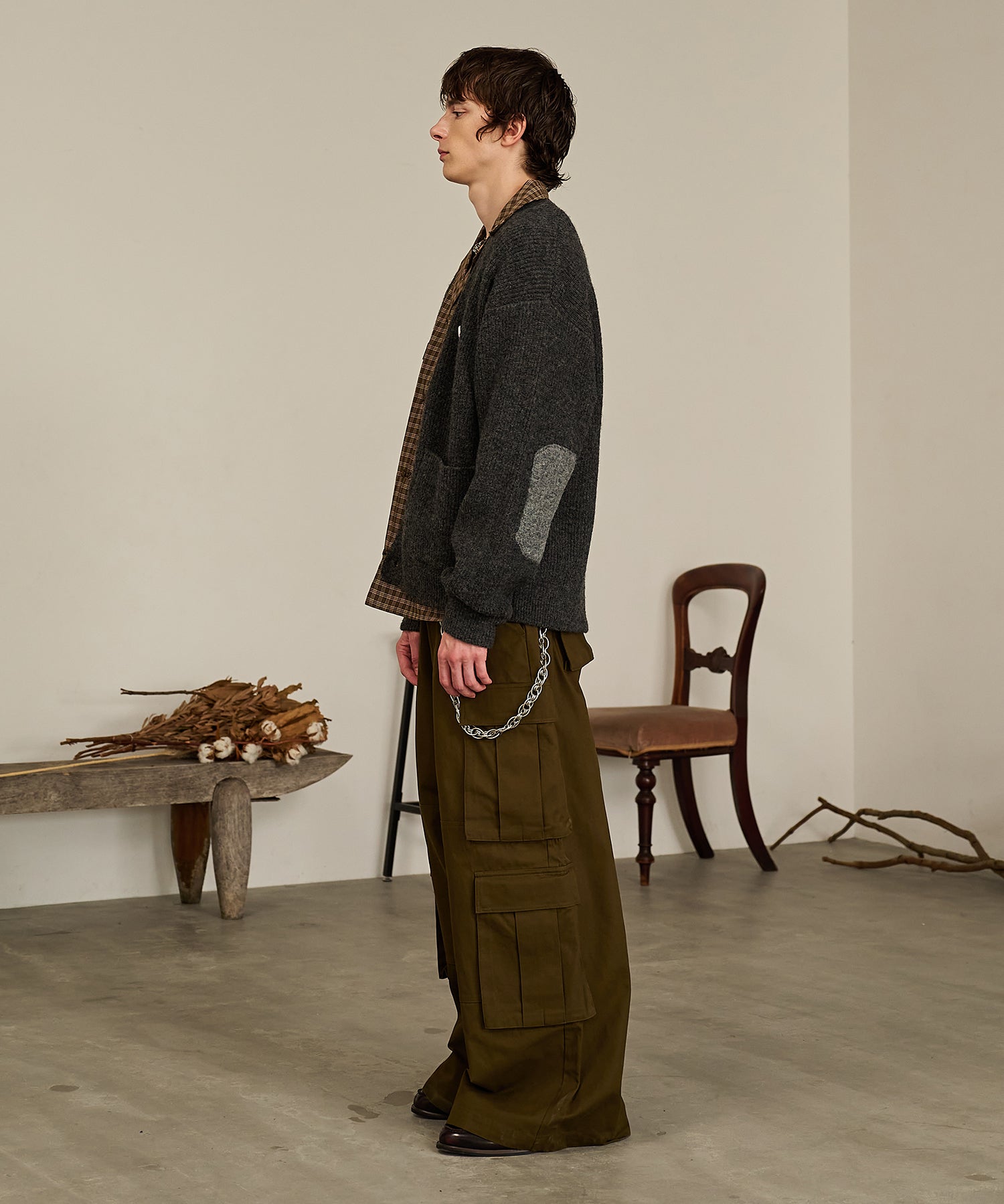 Double Pocket Cargo Pants (Khaki)