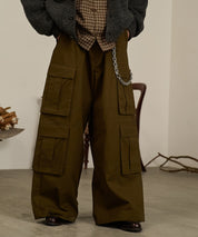 Double Pocket Cargo Pants (Khaki)