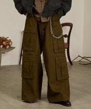 Double Pocket Cargo Pants (Khaki)