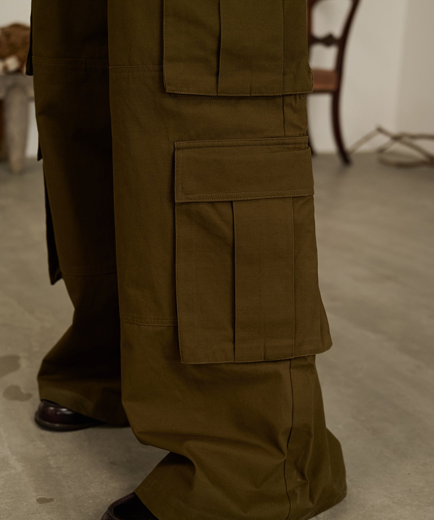 Double Pocket Cargo Pants (Khaki)
