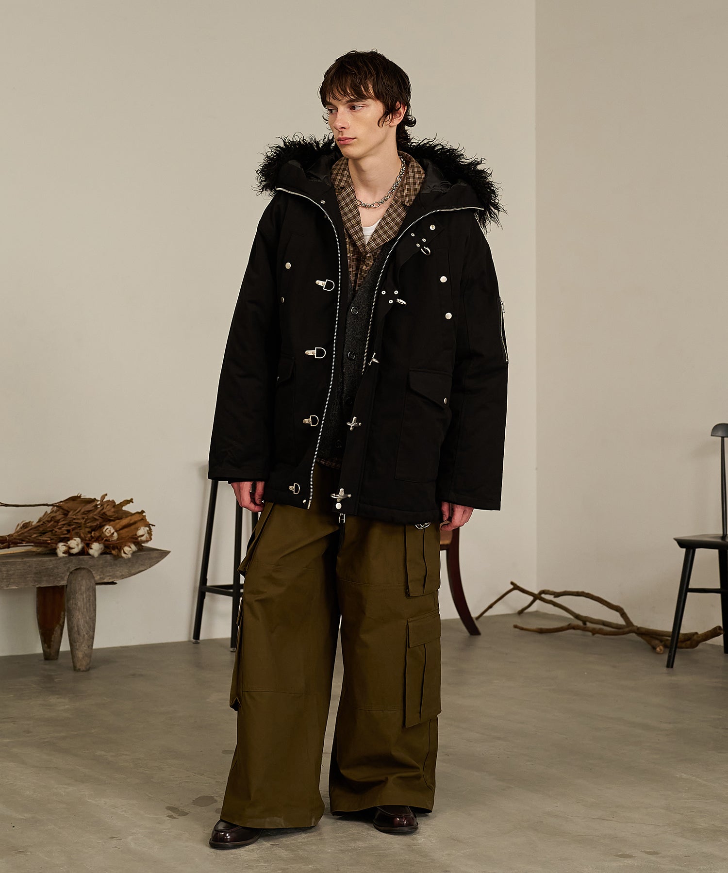 Double Pocket Cargo Pants (Khaki)