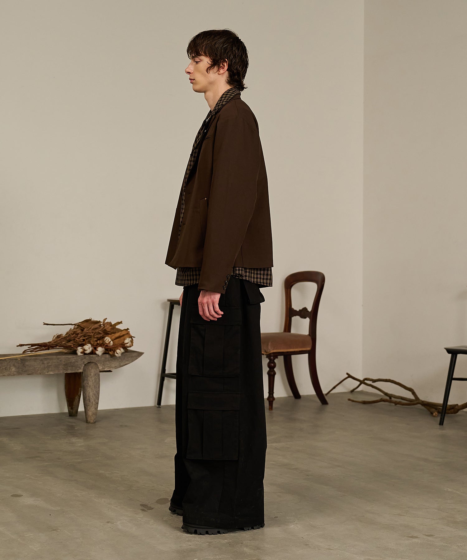 Double Pocket Cargo Pants (Black)