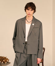 Riveted Single Short Jacket （Gray）