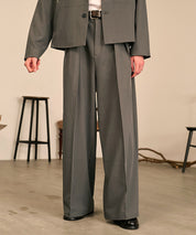 Riveted Baggy Slacks （Gray）