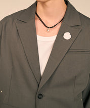 Riveted Single Short Jacket （Gray）