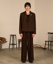 Riveted Baggy Slacks （Brown）