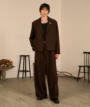 Riveted Single Short Jacket （Brown）