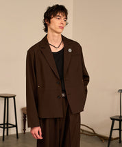 Riveted Single Short Jacket （Brown）