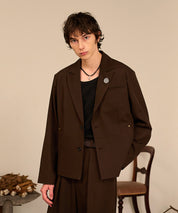 Riveted Single Short Jacket （Brown）