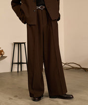 Riveted Baggy Slacks （Brown）