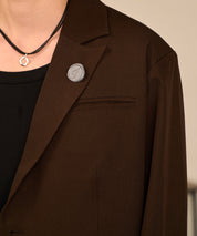 Riveted Single Short Jacket （Brown）