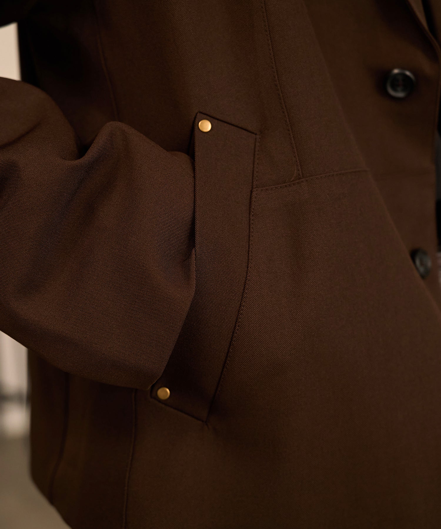 Riveted Single Short Jacket （Brown）