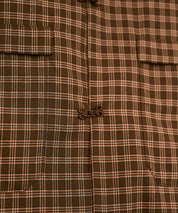 Grid Check Open Collar Shirt（Brown）