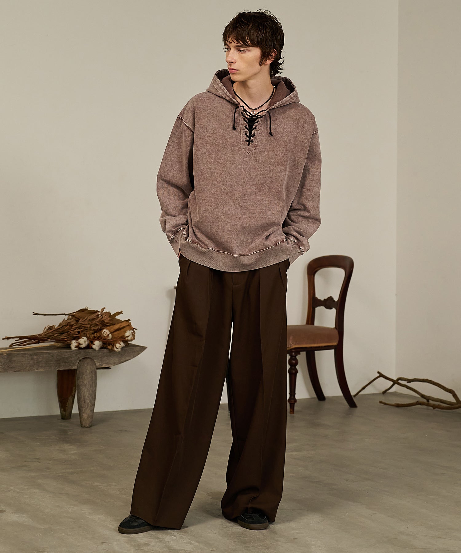 Washed Deck Hoodie (Brown)