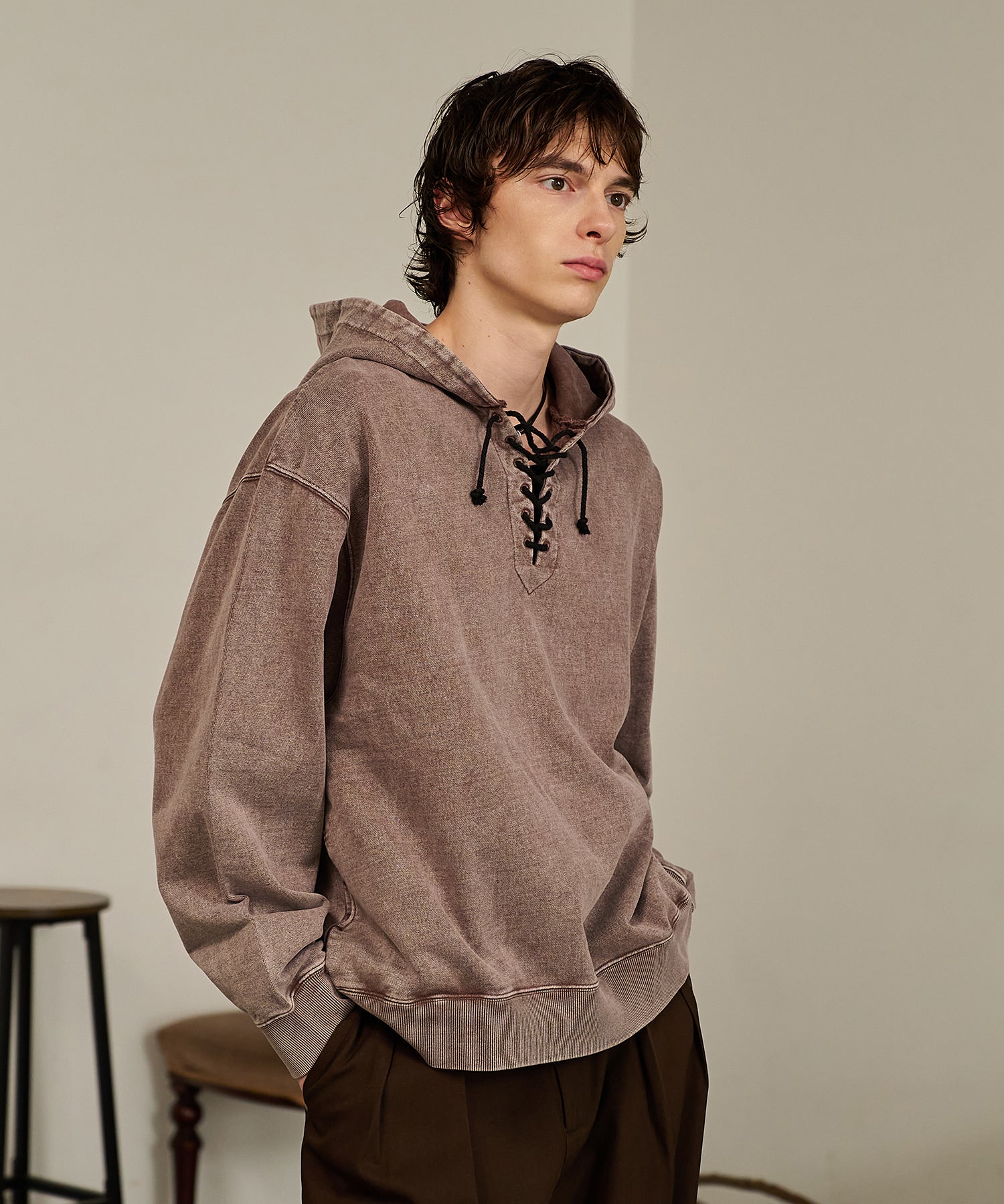 Washed Deck Hoodie (Brown)