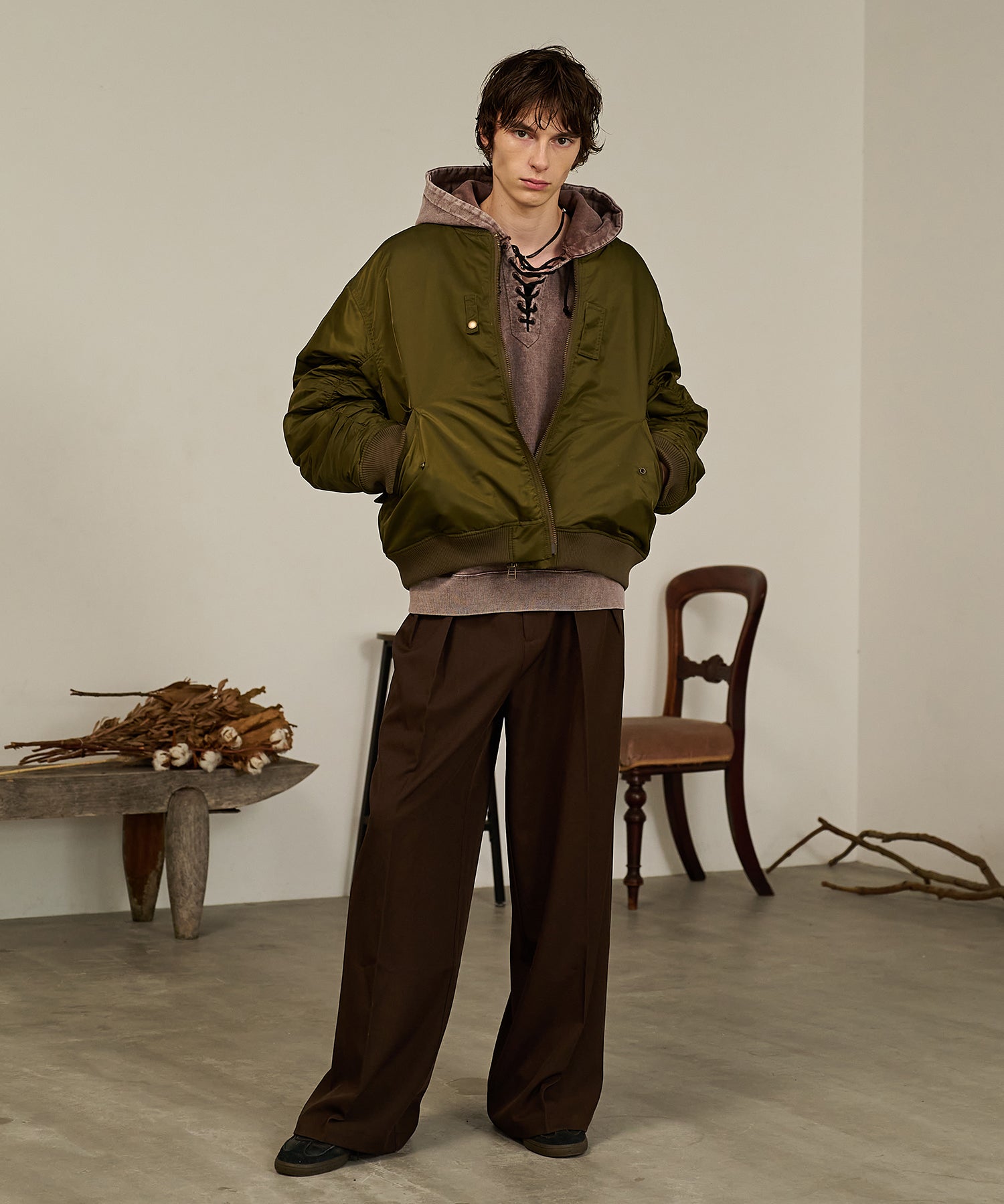 Back Line Zip MA-1（Khaki)