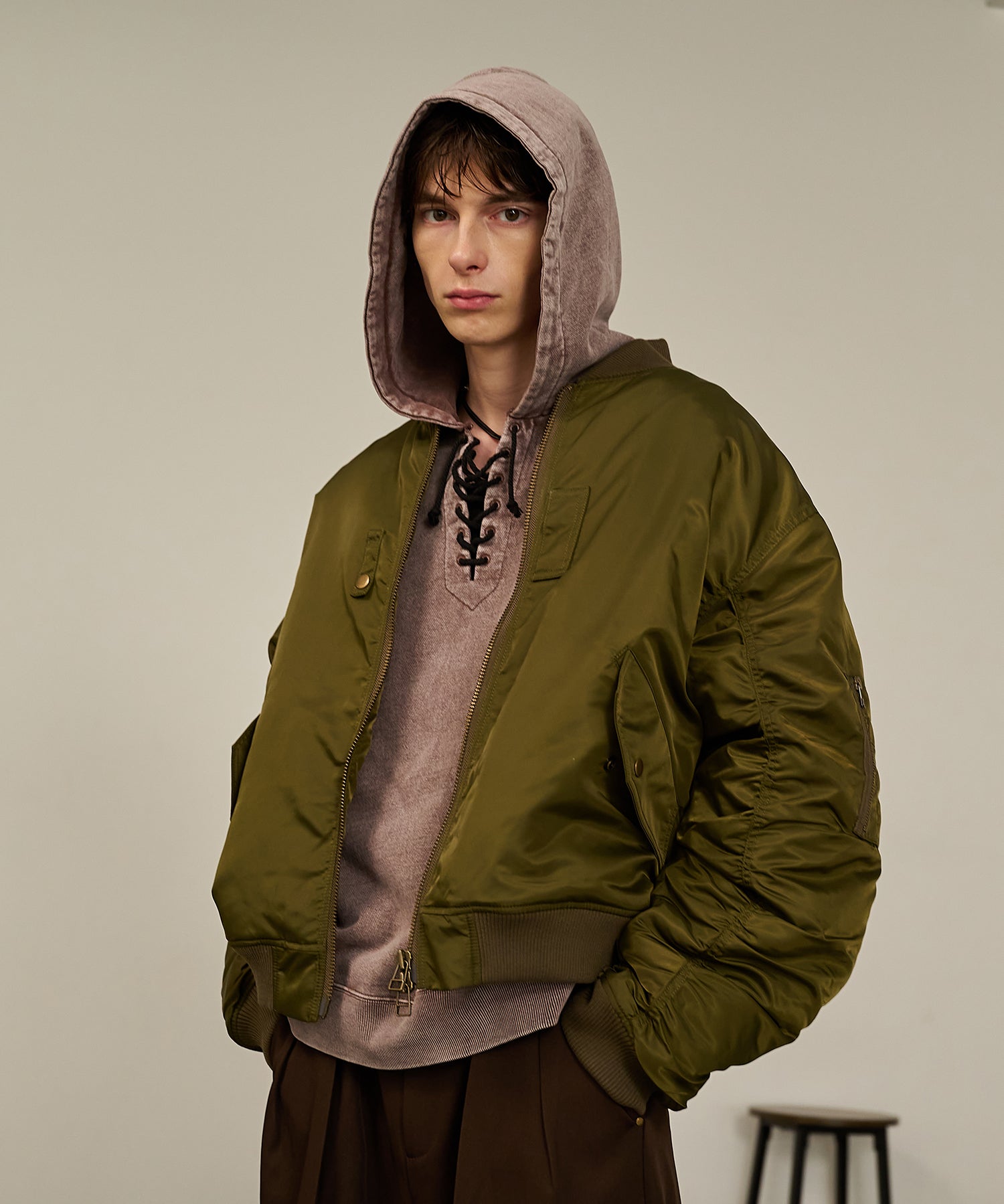 Back Line Zip MA-1（Khaki)