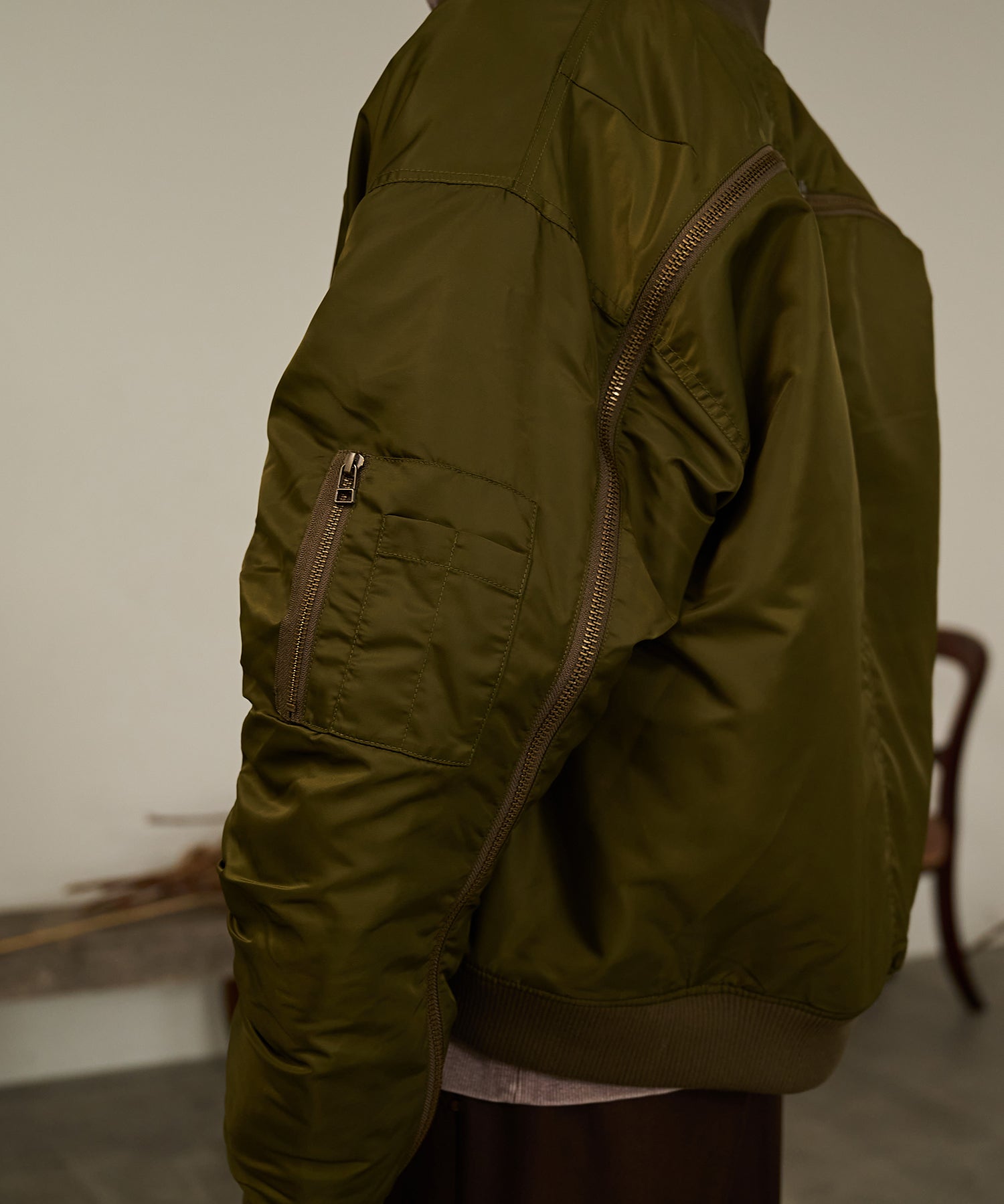 Back Line Zip MA-1（Khaki)