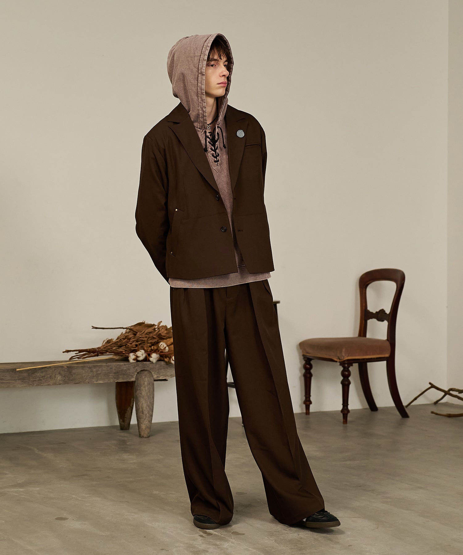 Washed Deck Hoodie (Brown)