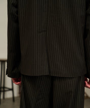 Striped Double-Breasted Jacket （Black）
