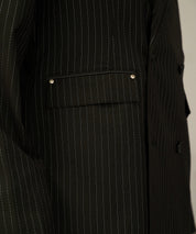 Striped Double-Breasted Jacket （Black）
