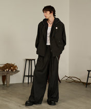 Striped Double-Breasted Jacket （Black）