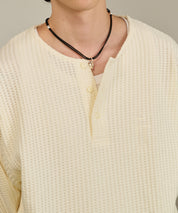 Thermal Texture Henley Top（Ivory）