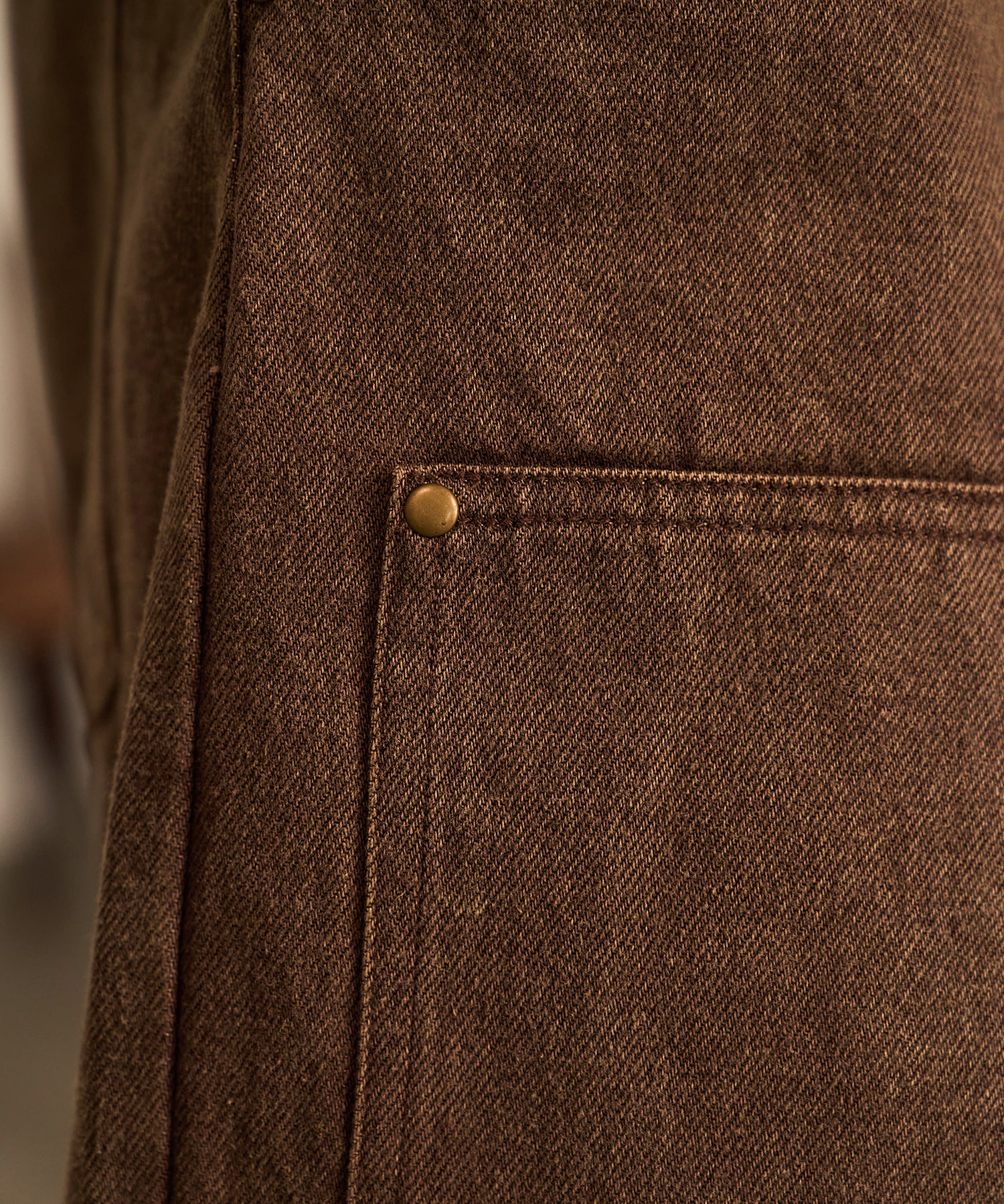 Studded Double Knee Baggy Pants（Brown)