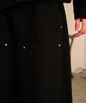 Studded Double Knee Baggy Pants（Black）