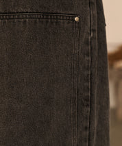 Studded Double Knee Baggy Pants（Gray)