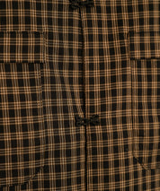 Grid Check Open Collar Shirt（Black）