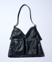2-way Leather Shoulder Bag（Black）