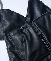 2-way Leather Shoulder Bag（Black）