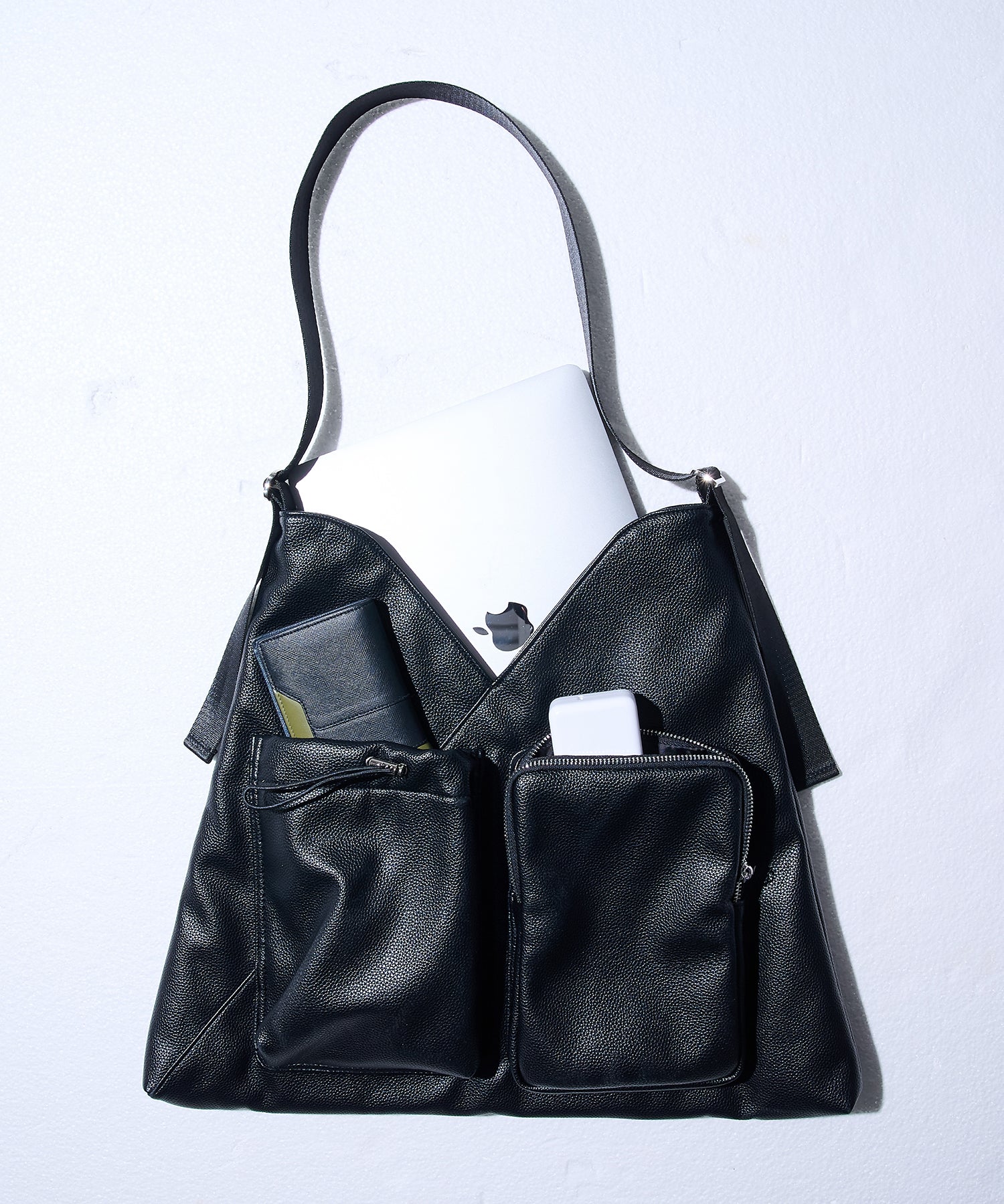 2-way Leather Shoulder Bag（Black）
