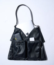2-way Leather Shoulder Bag（Black）